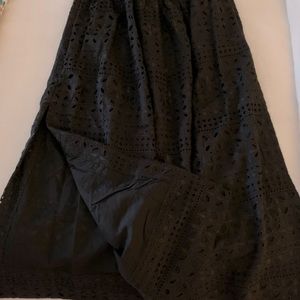 J Crew black eyelet maxi skirt
